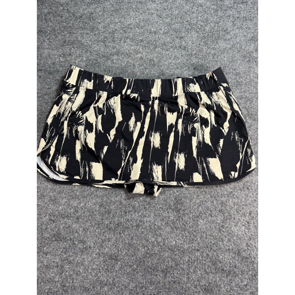 Garnet Hill Women’s Swim Skirt – Size 18 – Black & Cream– Swim Bottom